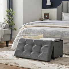 Ottoman Storage Bench – Perfect as a Hallway, End of Bed, or Bedroom Storage Bench