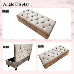 Upholstered Large Ottoman Storage Bench