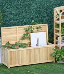 Wooden Garden Storage Bench