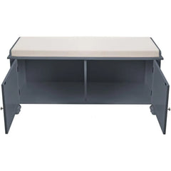 grey hallway storage bench