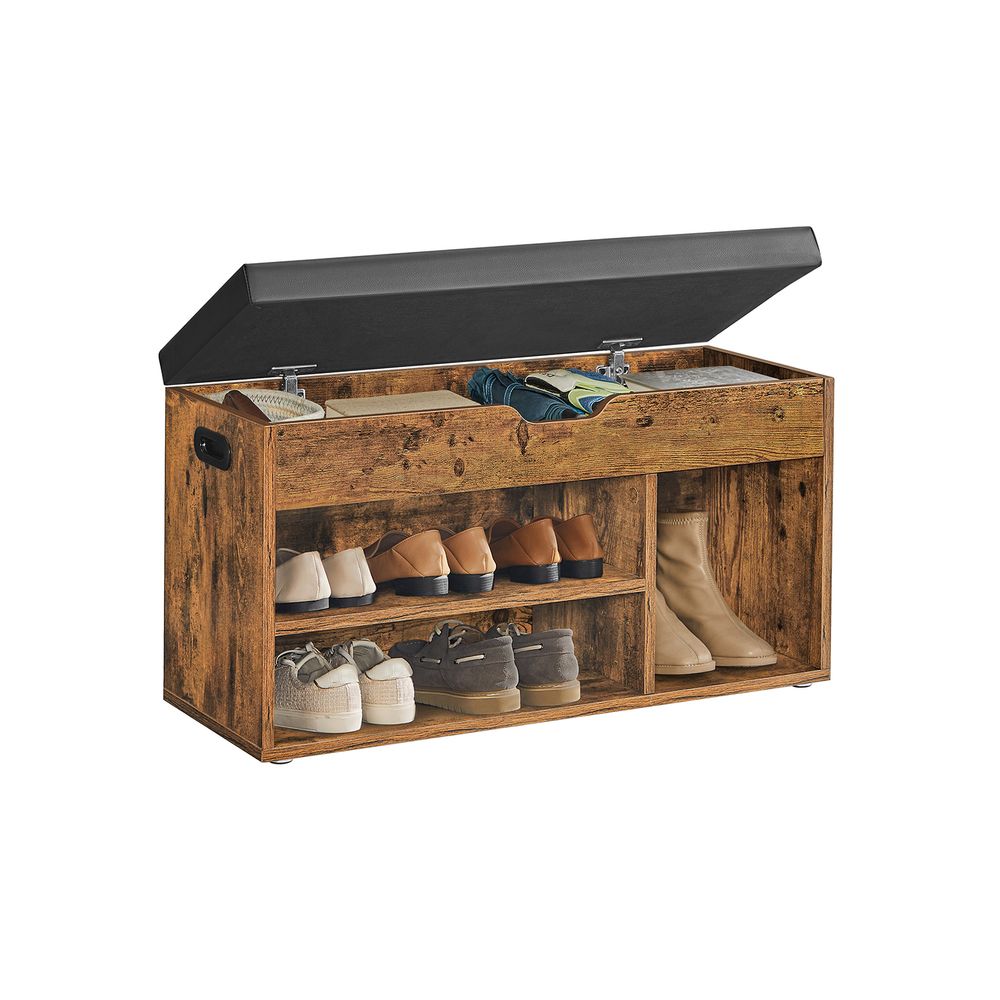 hallway shoe storage bench with cushion