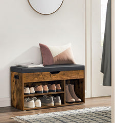hallway shoe storage bench with cushion