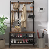 hallway storage bench and coat rack