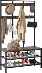 hallway storage bench and coat rack