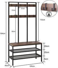 hallway storage bench and coat rack