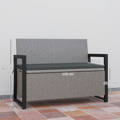 rattan garden storage bench