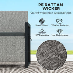 rattan garden storage bench