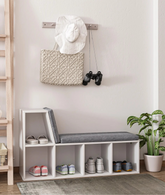 shoe storage bench with cushion
