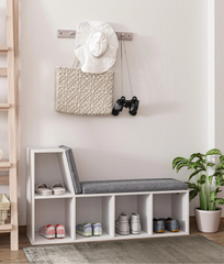 shoe storage bench with cushion