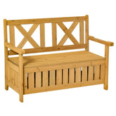 wooden garden storage bench