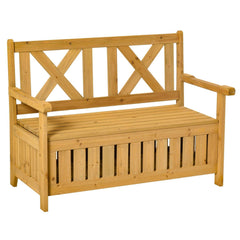 wooden garden storage bench
