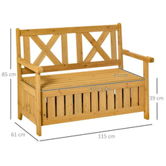 wooden garden storage bench
