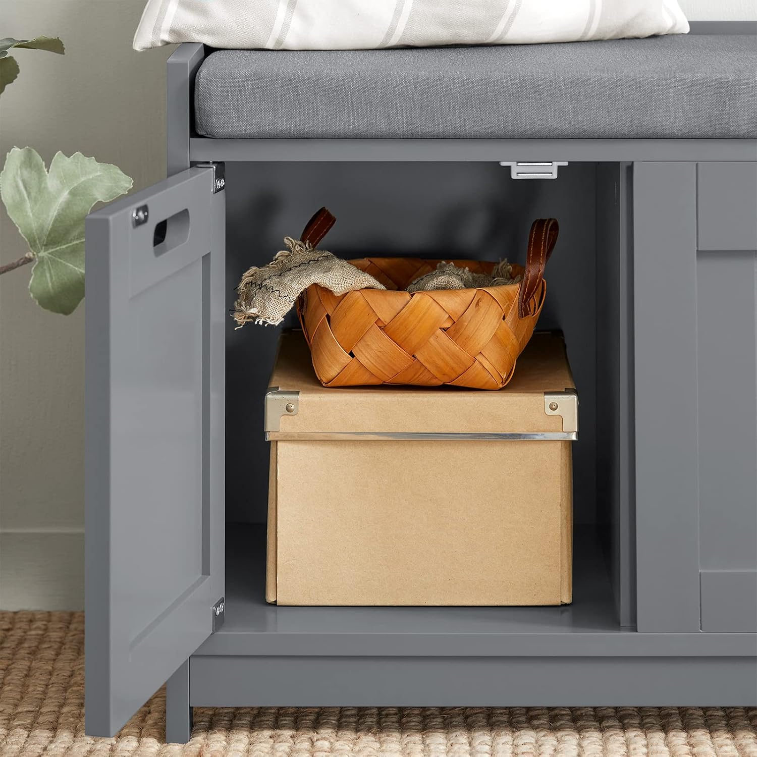 Hallway Storage Bench with Cushion