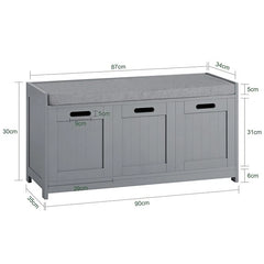 Hallway Storage Bench with Cushion