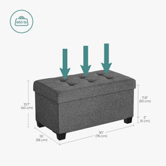 Ottoman Storage Bench – Perfect as a Hallway, End of Bed, or Bedroom Storage Bench
