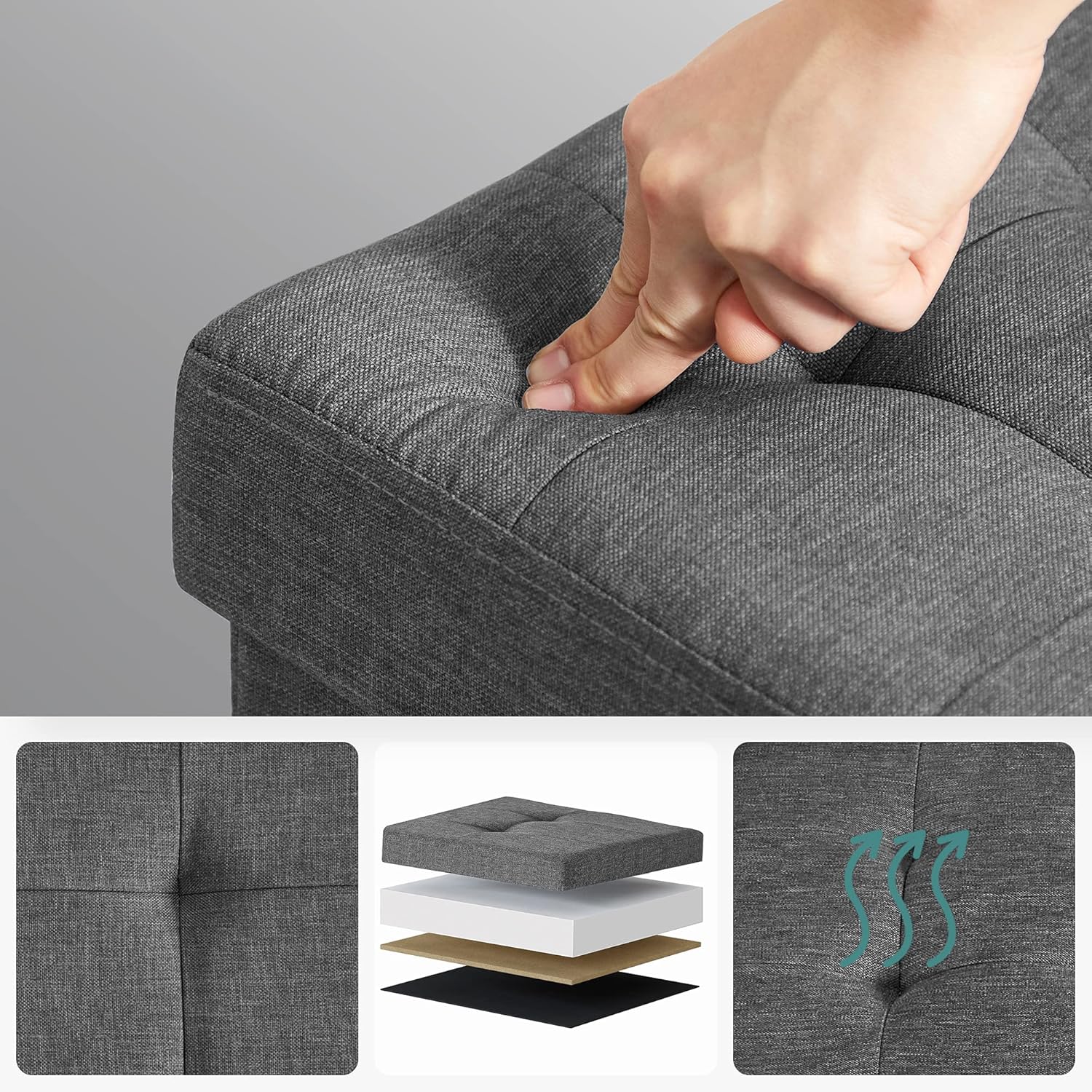 Ottoman Storage Bench – Perfect as a Hallway, End of Bed, or Bedroom Storage Bench