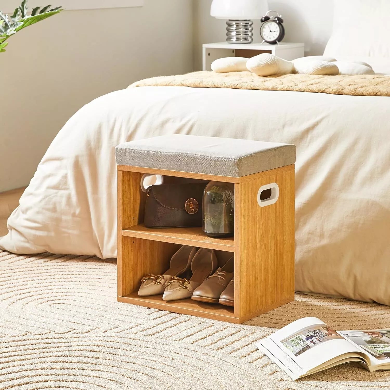 Shoe Storage Bench with Cushion