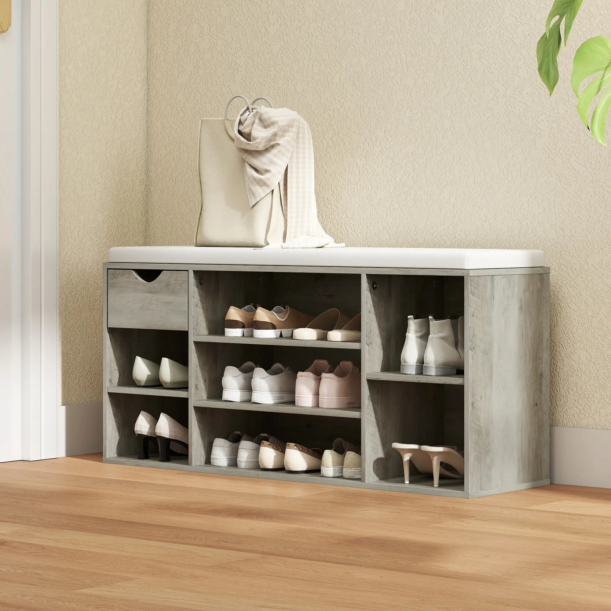 Shoe Storage Bench with Cushion