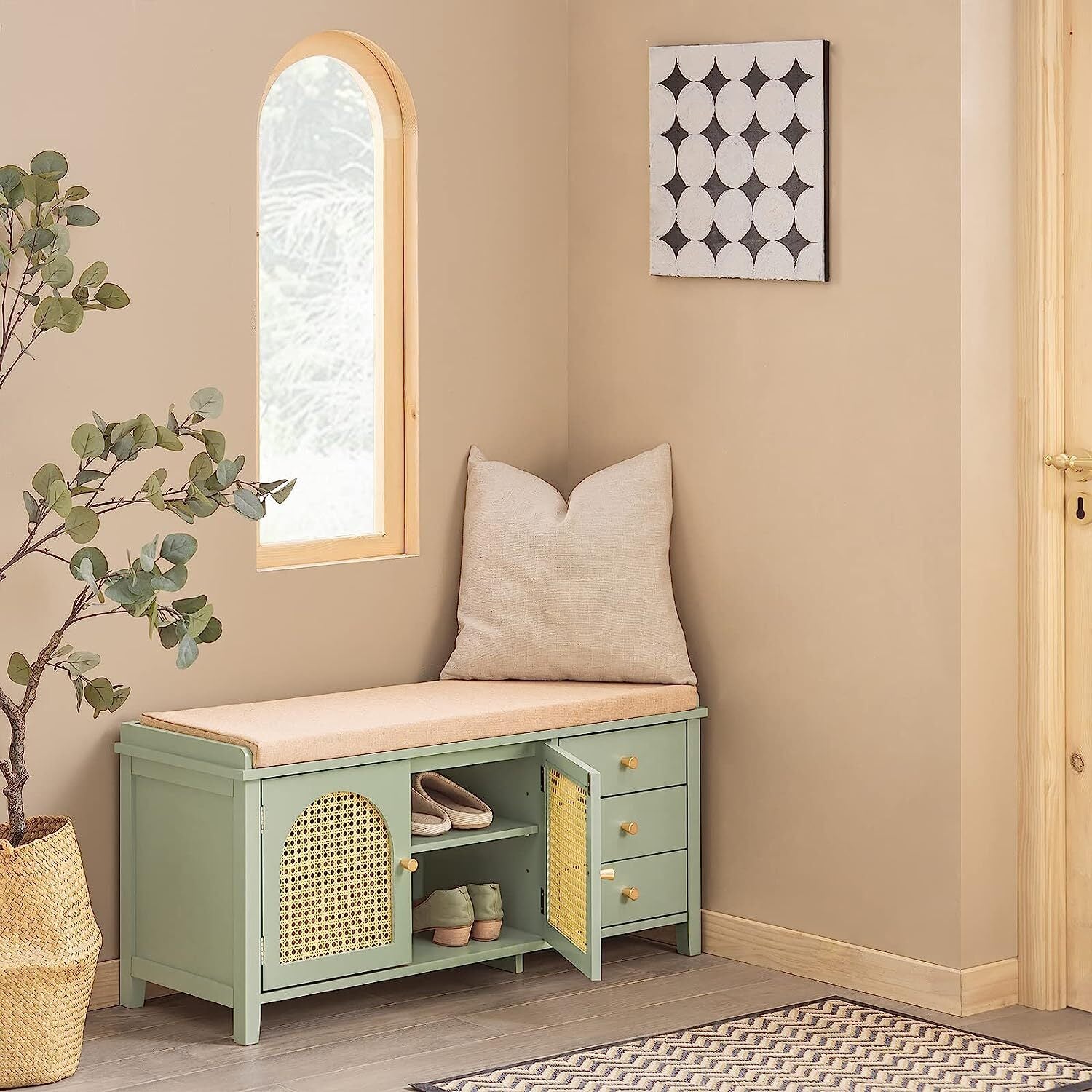 hallway shoe storage bench