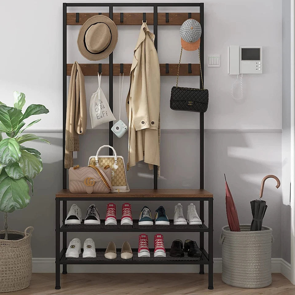 Store Ben Rack Hallway Storage Bench And Coat Rack (SB1145)