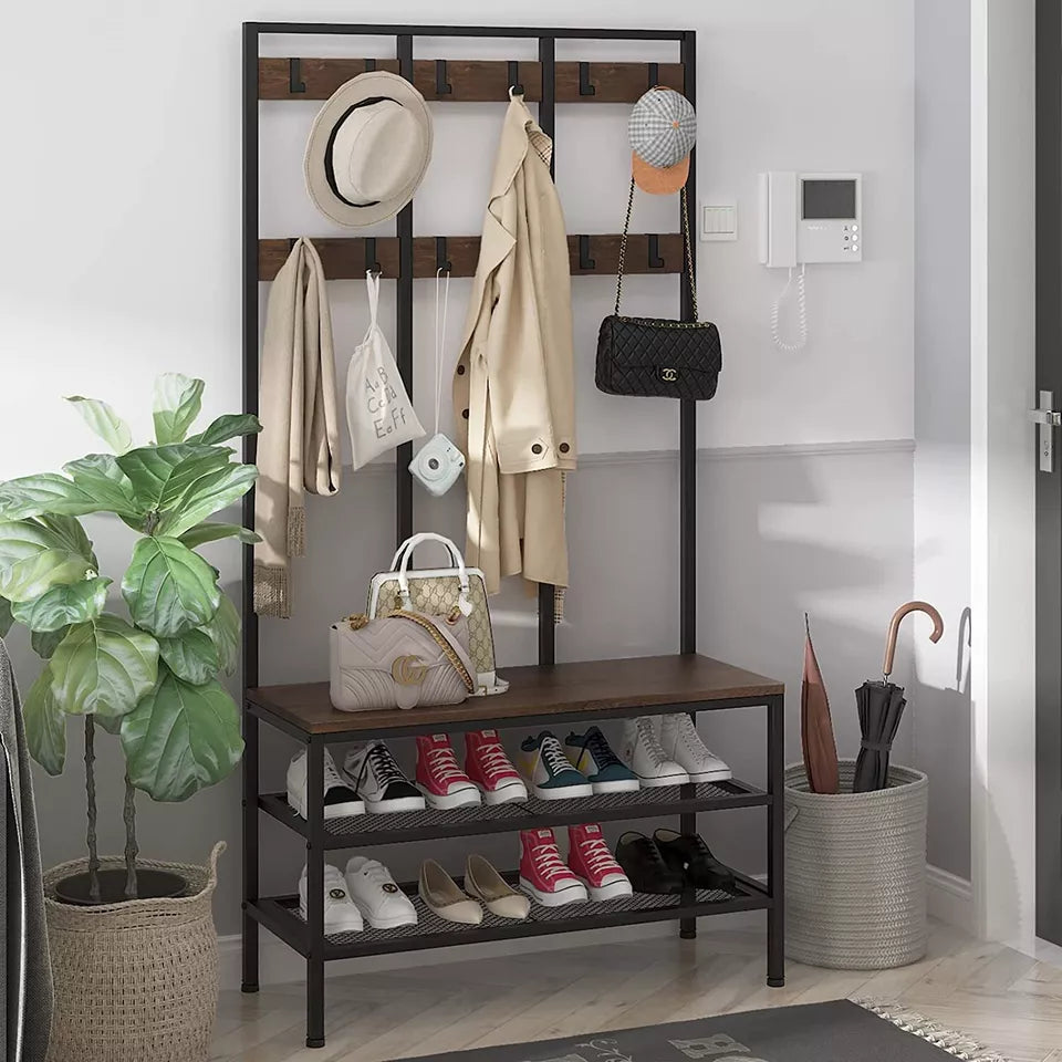 Store Ben Rack Hallway Storage Bench And Coat Rack (SB1145)