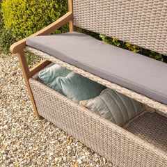 rattan garden storage bench