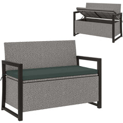 rattan garden storage bench
