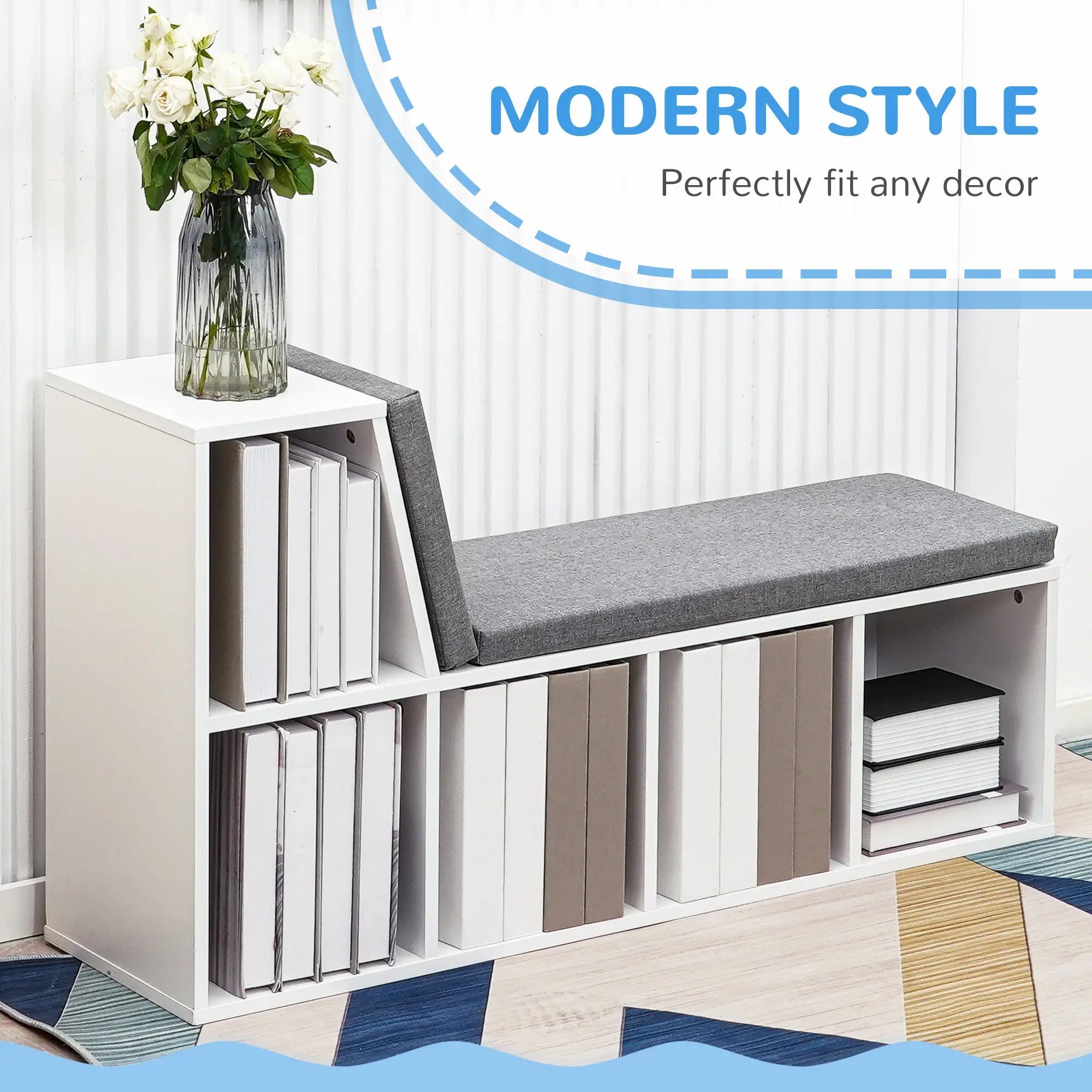 shoe storage bench with cushion
