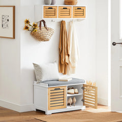 shoe storage bench with cushion