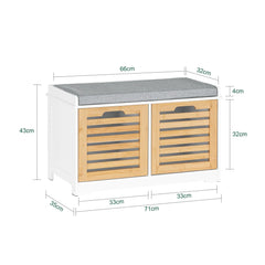 shoe storage bench with cushion