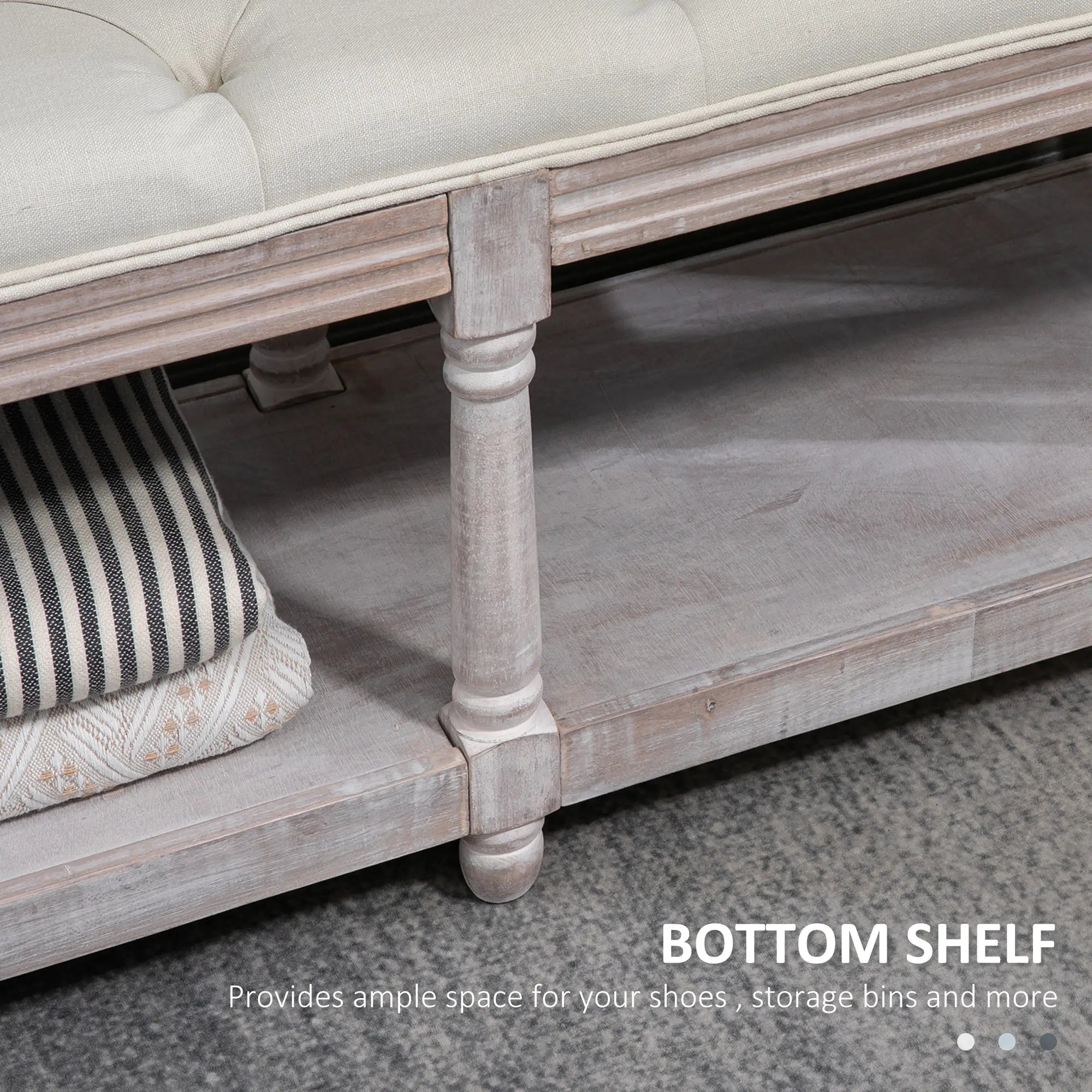 upholstered hallway storage bench