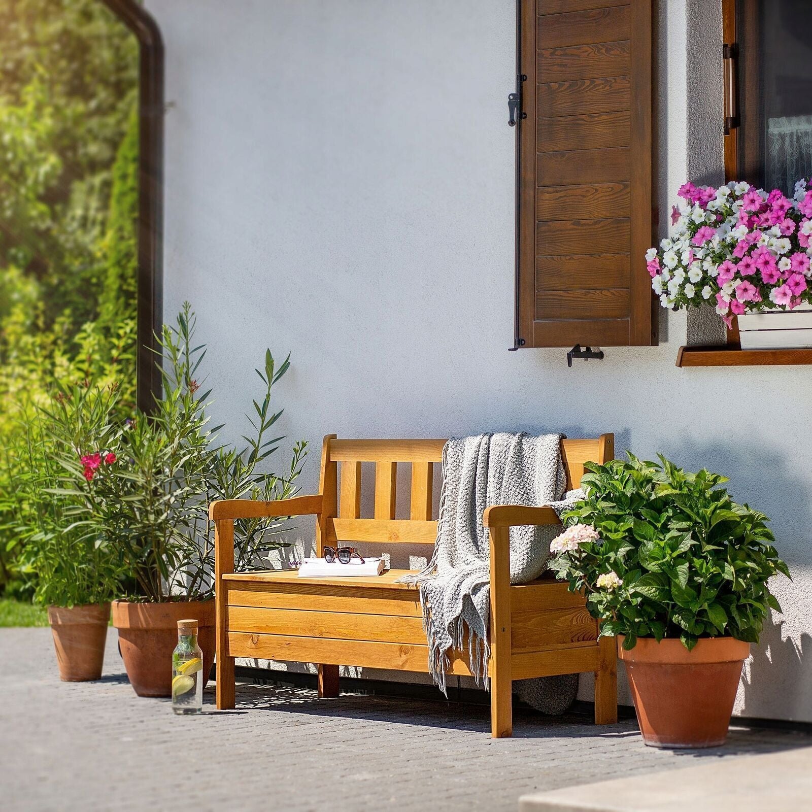 waterproof garden storage bench