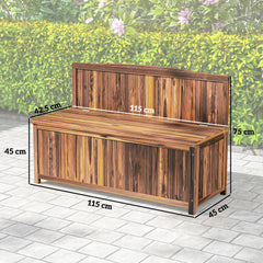 wooden garden storage bench