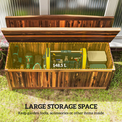 wooden garden storage bench