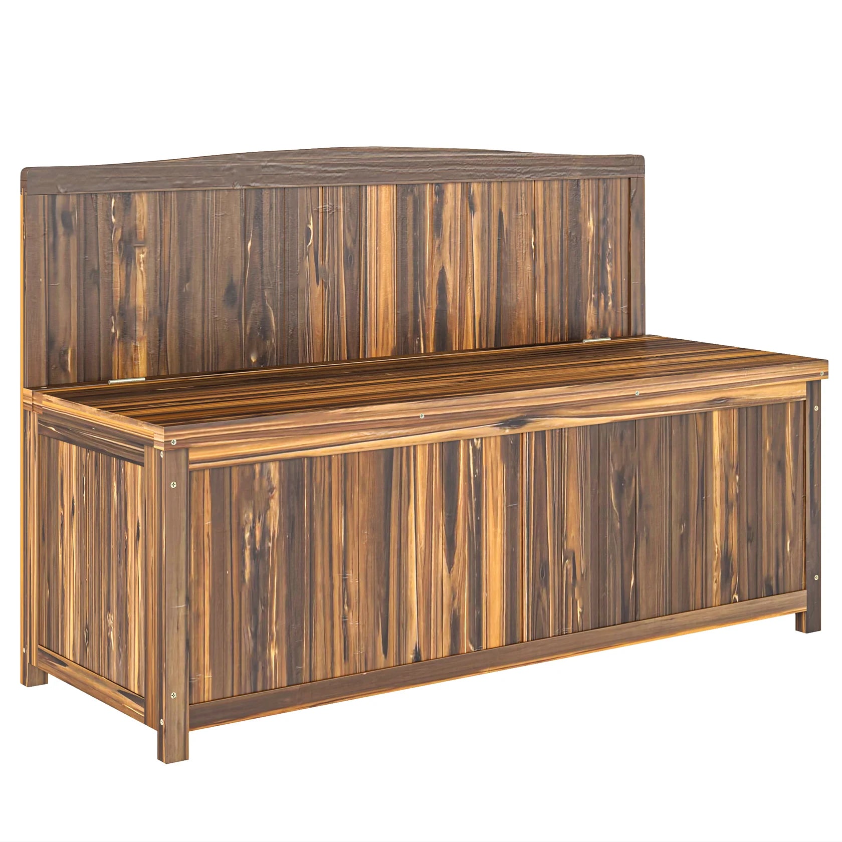 wooden garden storage bench